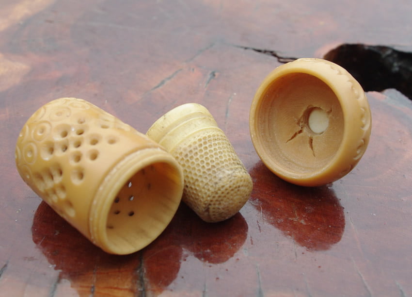 Stanhope Vegetable Ivory Thimble Case, Aberystwyth