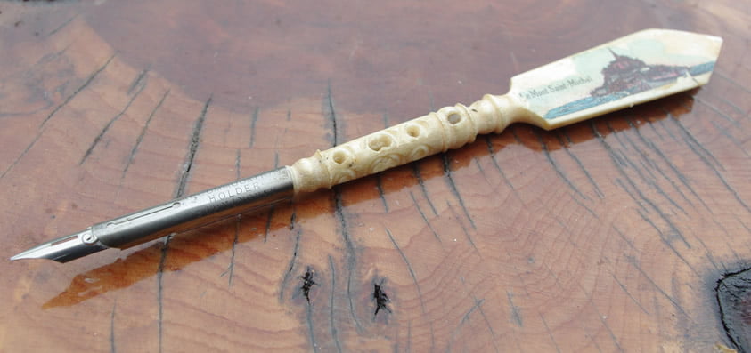 Stanhope Paper Knife and Dip Pen, Mont St Michel