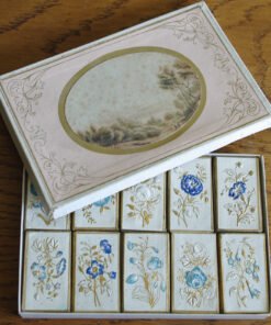 Baxter Set of 10 Needle Boxes with Baxter Print to the outside