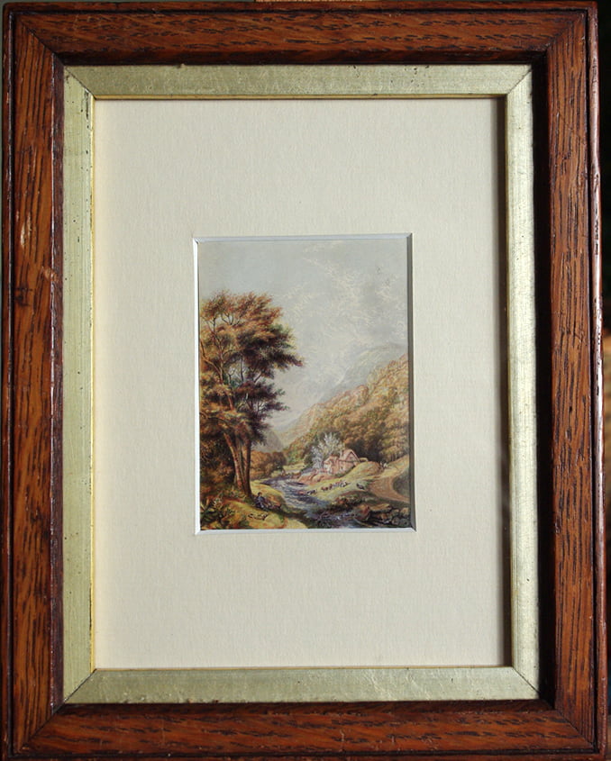 Baxter Print Water Mill on the Wye Framed