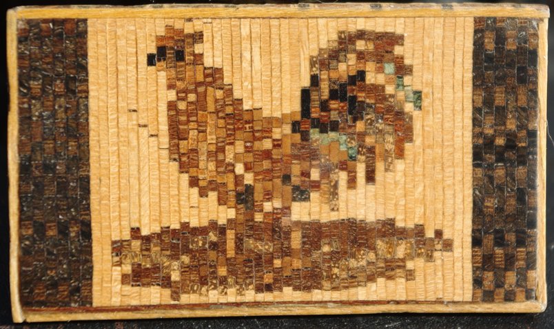 Small Tunbridgeware Panel of Cockerel