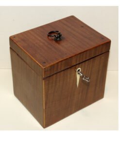 Mahogany Fiddleback Single Tea Caddy - Image 4