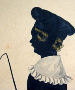 Painted Silhouette of Young Girl 1830-45 - Image 3