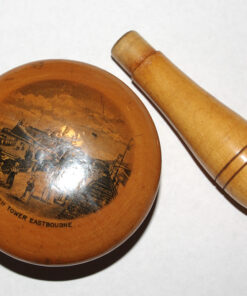 Alternative view of Mauchline Ware Darning Mushroom "Wish Tower, Eastbourne".