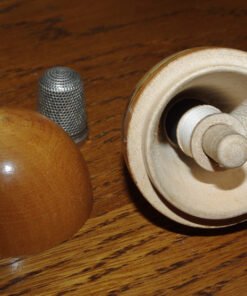 Mauchline ware Egg Shaped Etui "Cowes, Isle of Wight" and Egg Cup "Weston-super-Mare". - Image 3