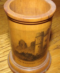 Alternative view of Mauchline ware Spill Vase "Osborne House & Carisbroke".
