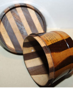 Alternative view of Mauchline Ware Two Wood Pin Cushion Sold by "Anderson, Bookseller, Dunkeld".