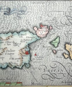 Antique Map of British Islands. Mercator (G.) Anglesey, Garnesay, Jarsay & Wight Vectis olim, circa 1623 - Image 3
