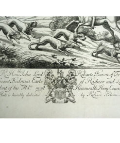 Alternative view of The Gentleman's Recreation 1686 "Hunting ye Hare" earliest known illustration of British Field sports. BLOME, Richard (1635-1705).