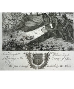 Alternative view of The Gentleman's Recreation 1686 "Taking Bird with a Low Bell and Batt Fowling" earliest known illustration of British Field sports. BLOME, Richard (1635-1705).