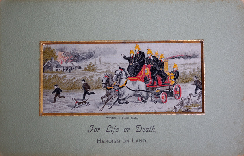 Stevengraph of For Life or Death - Heroism on Land (Two Horses)