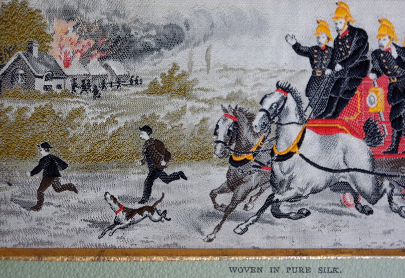Stevengraph of For Life or Death - Heroism on Land (Two Horses) - Image 3