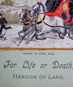 Stevengraph of For Life or Death - Heroism on Land (Two Horses) - Image 5