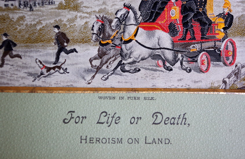 Stevengraph of For Life or Death - Heroism on Land (Two Horses) - Image 5