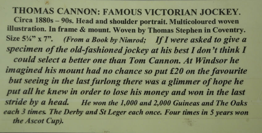 Stevengraph of Tom Cannon - Lord Roseberry Colours - Image 4