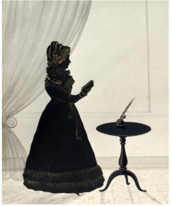 Silhouette, Lady facing Right with Book and Table - Image 3