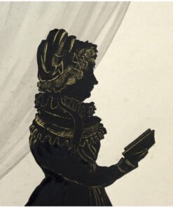 Silhouette, Lady facing Right with Book and Table - Image 4