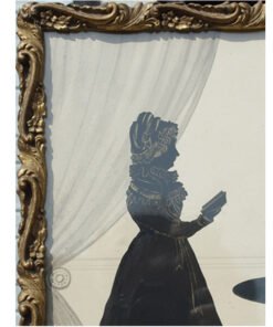 Alternative view of Silhouette, Lady facing Right with Book and Table