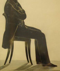 Samuel Metford (1810-96) Full Length Silhouette Portrait of a Seated Gentleman. - Image 5