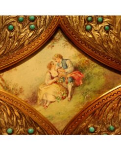Alternative view of Oval Gilt and Turquoise Casket