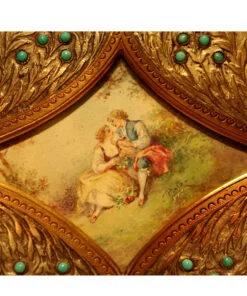 Alternative view of Oval Gilt and Turquoise Casket