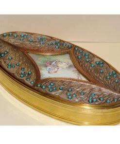 Oval Gilt and Turquoise Casket - Image 3