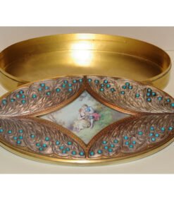 Oval Gilt and Turquoise Casket - Image 4