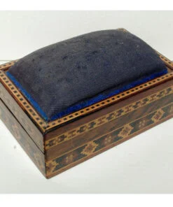 Alternative view of Tunbridgeware Sliding Cover Box with Pin Cushion