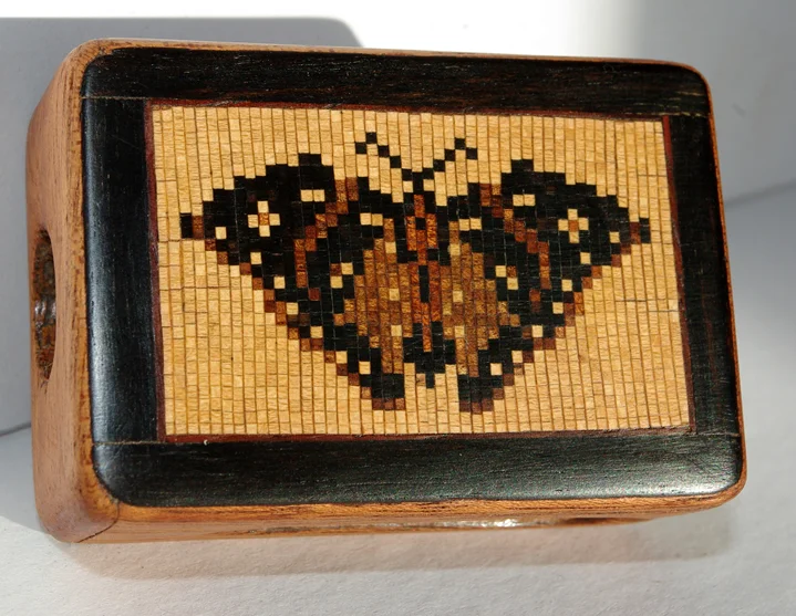 Tunbridgeware Butterfly Matches Box