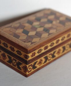 Tunbridgeware Trinket Box with Perspective Cube