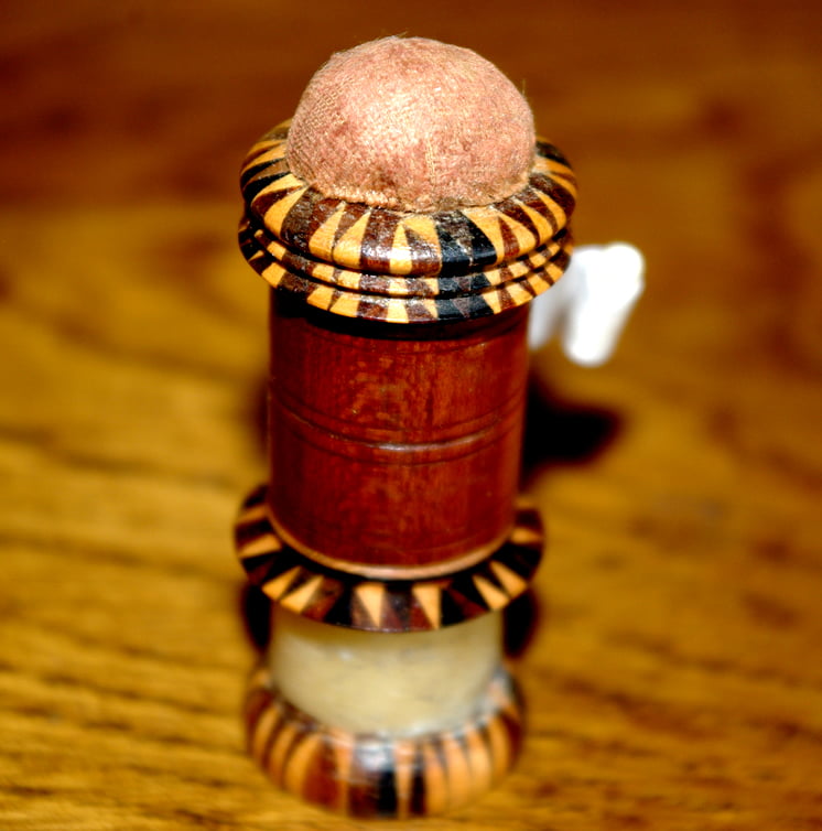 Tunbridgeware Pin Cushion and Waxer