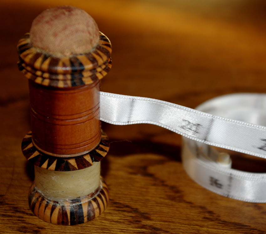 Tunbridgeware Pin Cushion and Waxer - Image 2