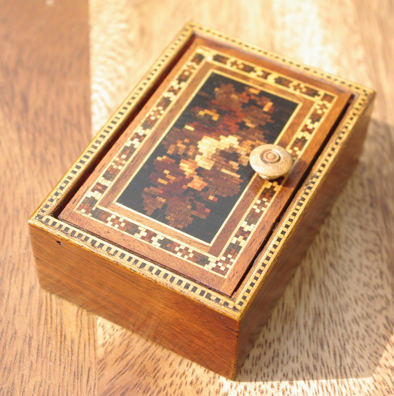 Tunbridgeware Box with Hinged Top - Image 2