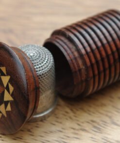 Tunbridgeware Rosewood Ribbed Thimble Holder