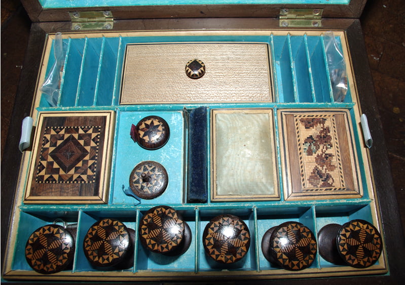 Tunbridgeware Butterfly Motif Work Box - Image 4