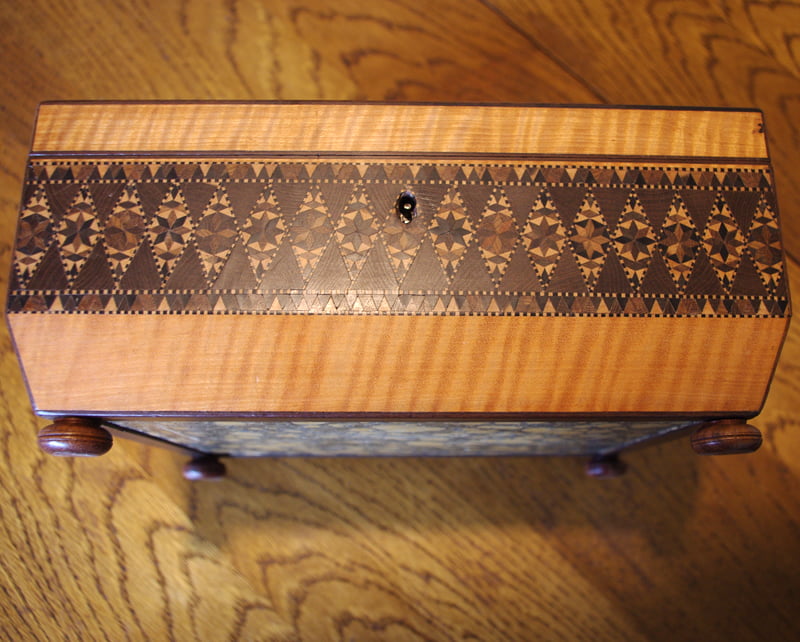 Tunbridgeware Butterfly Motif Work Box - Image 8