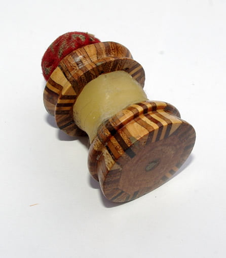 Tunbridgeware Pin Cushion and Waxer - Image 3