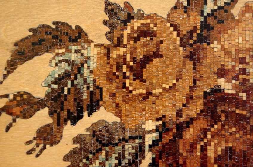 Tunbridge Ware Framed Floral Panel - Image 2