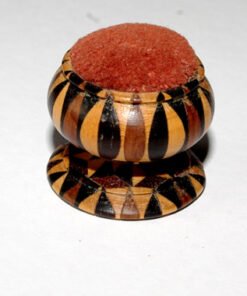 Alternative view of Tunbridgeware Goblet shaped Pincushion