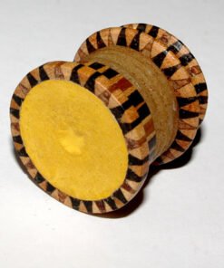 Tunbridgeware Pin Cushion and Waxer (Yellow applied base)