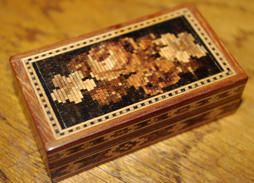 Tunbridgeware Stamp Box