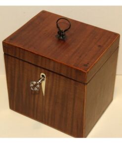 Mahogany Fiddleback Single Tea Caddy