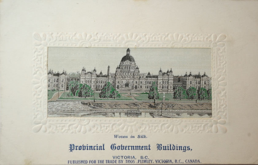 Steven's Postcard Provincial Government Buildings, Victoria BC Plimley version.