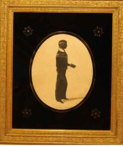 Silhouette Boy Standing Facing Right
