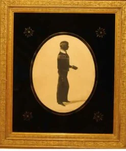 Silhouette Boy Standing Facing Right