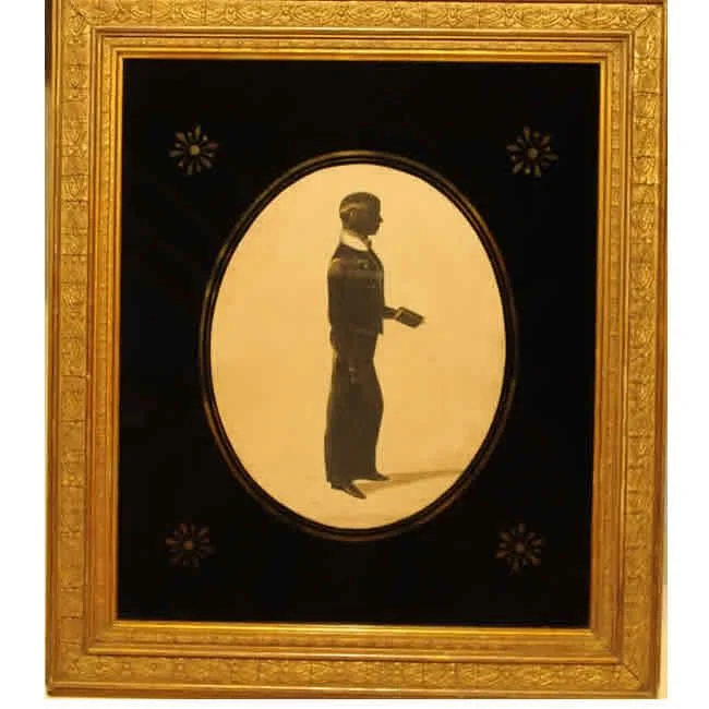 Silhouette Boy Standing Facing Right