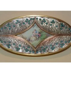 Oval Gilt and Turquoise Casket